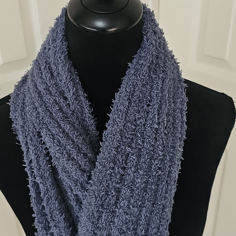New Nordstrom Rack Solid Cozy Ribbed Textured Muffler Scarf Blue OS - Picture 2 of 9